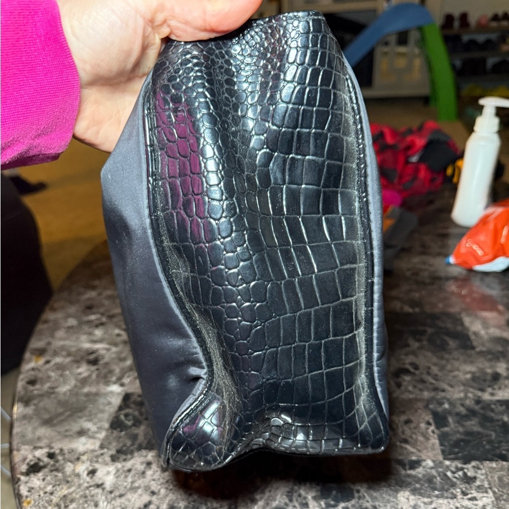 Lancome Black Crocodile-Embossed Tote Bag - Picture 4 of 5